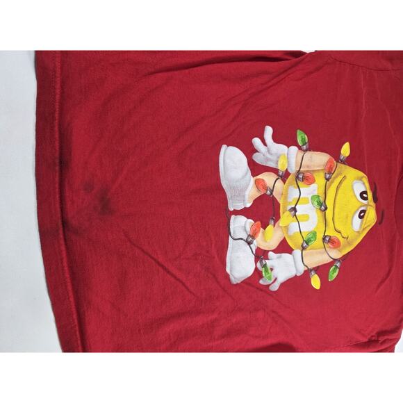Vintage M&Ms Shirt Adult XL Red Yellow Cotton Christmas T Mens Retro - Picture 2 of 4